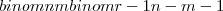 binom{n}{m}binom{r-1}{n-m-1}