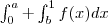 \int_{0}^{a}+\int_{b}^{1}f(x)dx